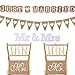Decoration Mariage Champetre Just Married,Cannage pour Chaise,Bapteme Lettres Vintage en Bois Blanc Mr & Mrs pour Mariage Champetre Decoration,Décoration de Jardin,Accessoire EVJF