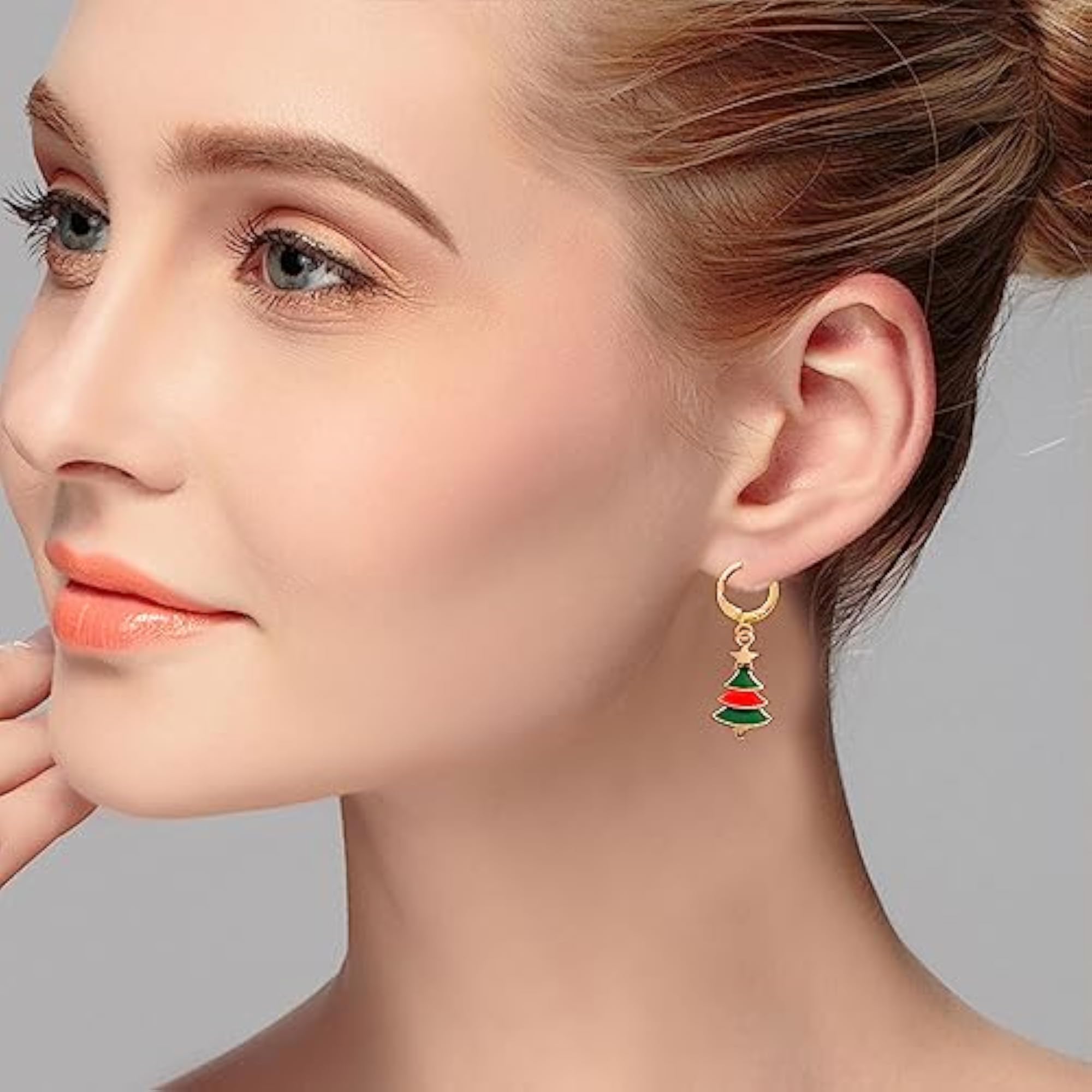 6 Pairs Christmas Stud Earrings for Women