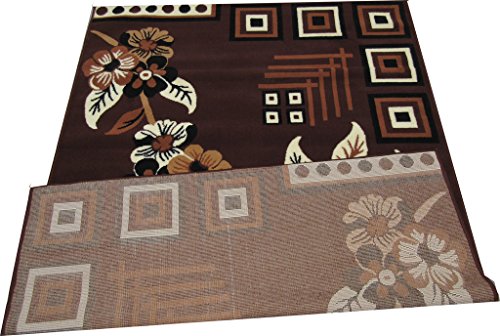 Image of Top Design with Velvet Touch Rectangular Carpet 90X145 Cm(3X5 Feet) Brown Multi