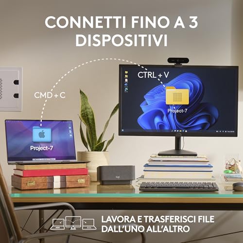 MX Anywhere 3S, Mouse Wireless Compatto, Scorrimento Veloce, Tracciamento 8K DPI, Clic Silenzioso, Pulsanti Programmabili, USB C, Bluetooth, PC Windows, Linux, Chrome, Mac - Pale Grey - Mouse gaming - Immagine 8