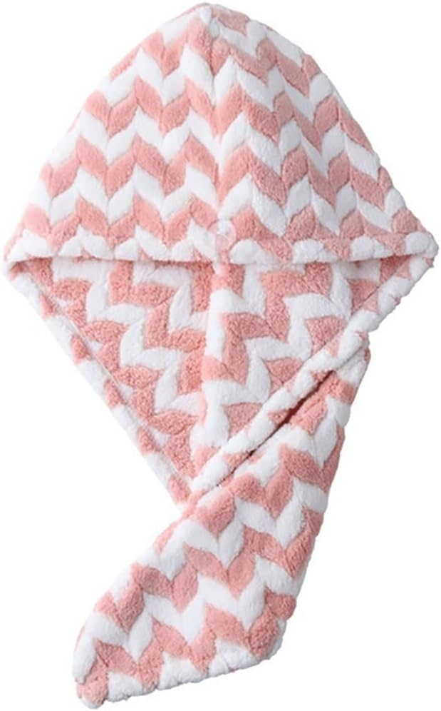 JSEIAJB Hair Towel Wrap for Women Stripe Towels Adult Bathroom Bath Absorbent Towel Hair Drying(Black)