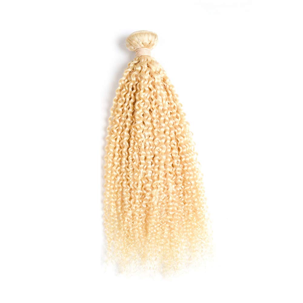 Mila 100g 1 Bundle Brazilian Hair Blonde 613# Curly Human Hair Weft Kinky Curly Weaving Hair Extensions 20inch