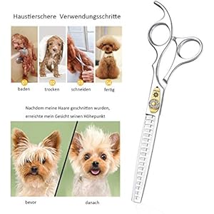   Dream-Reach-Professional-Dog-Grooming-Straight-Curved-ThinningBlendingChunking-Scissors-Kit-JP-440C-Stainless-Steel-Pet-Cat-Hair-CuttingTrimming-Shears-7-inch-Chunker-Scissors