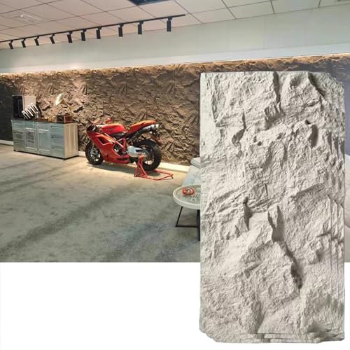 Paneles de pared 3D, chapa de piedra artificial para uso en interiores y exteriores, paneles decorativos impermeables con textura de poliuretano