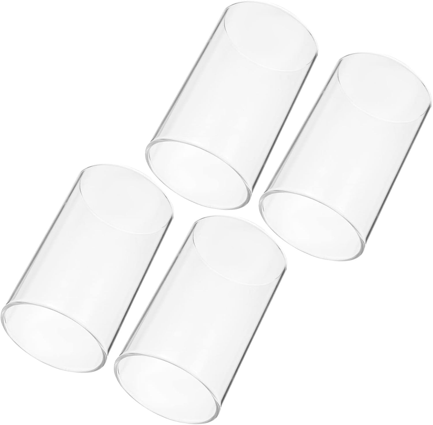 Holibanna 4Pcs Transparent Glass Candle Shade Simple Cylinder Aroma Cup Covers for Decorative Use Elegant and Candle Glass Cover for Home Decor