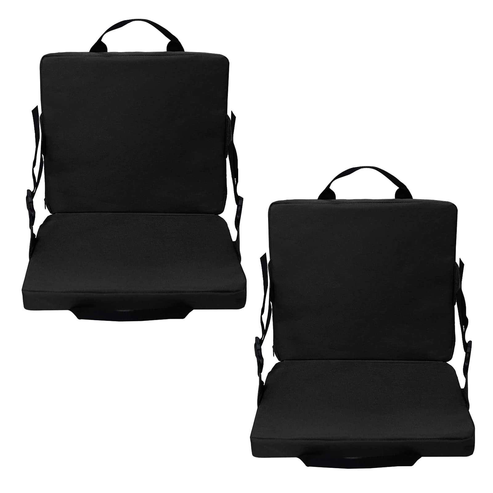 Tanant 2 Asientos de Estadio para Gradas, Mochila Plegable de 13,4 X 15 Pulgadas para Asientos de Estadio, Asientos de Estadio con Respaldo(Negro)