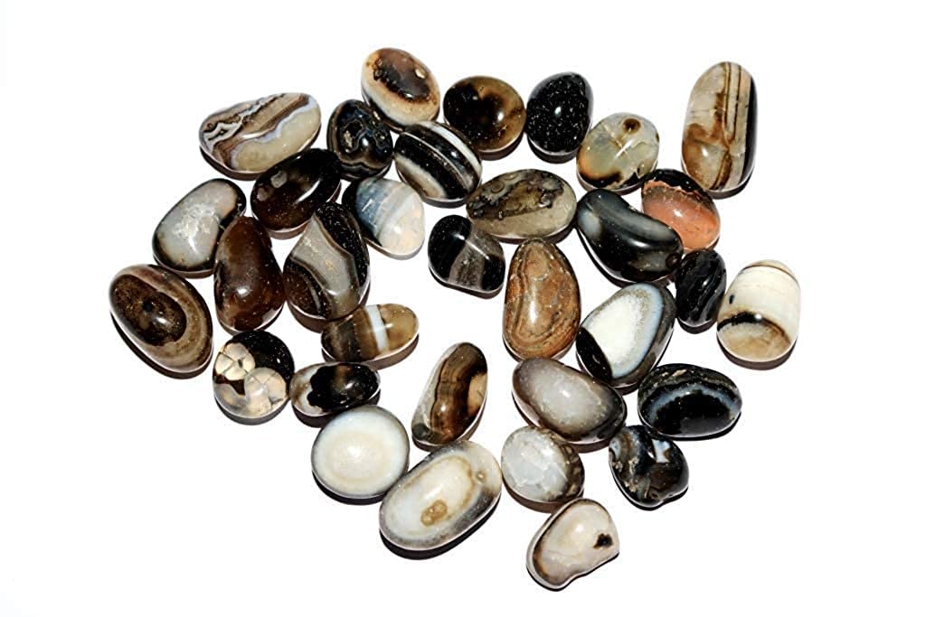 REBUY Natural Agate Stone Tumble Stone for Reiki Healing and Crystal Healing Tumbled Stones, Weight 50 Grams