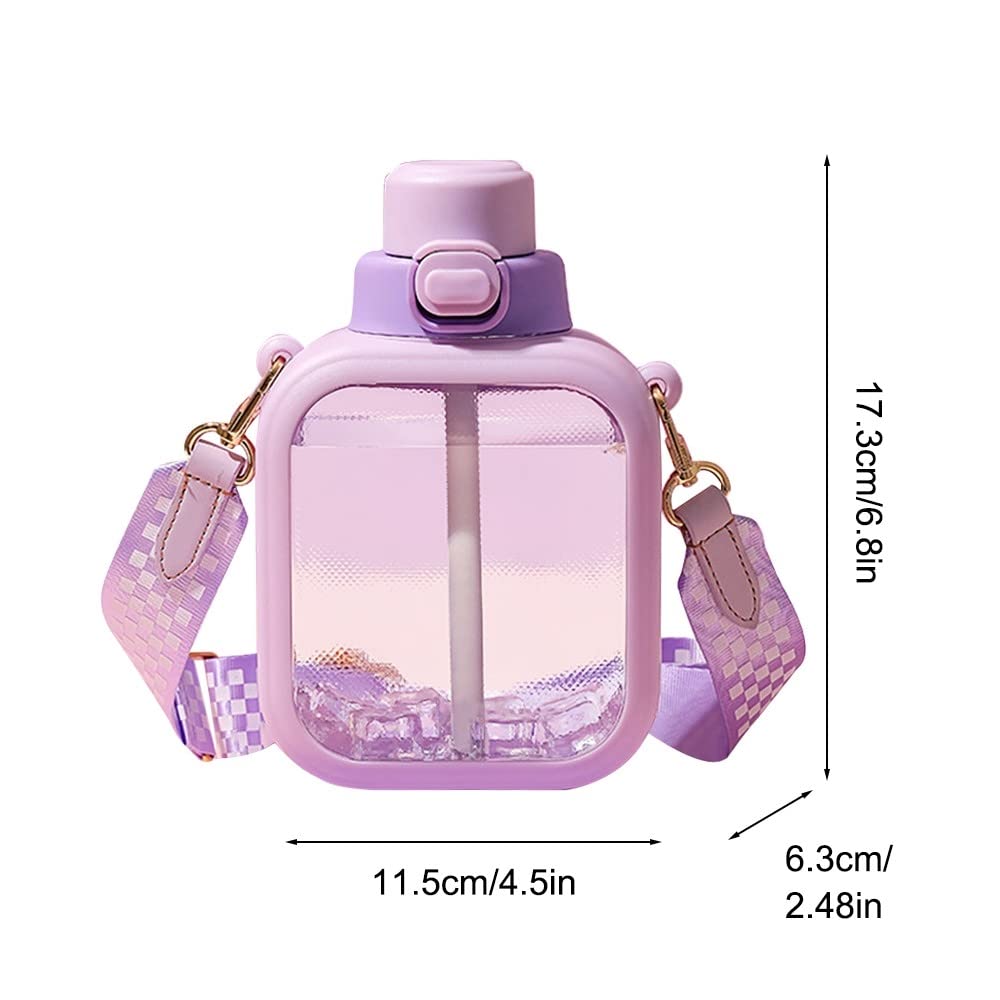 botella de agua para acampada, Botella de agua plana(Purple)