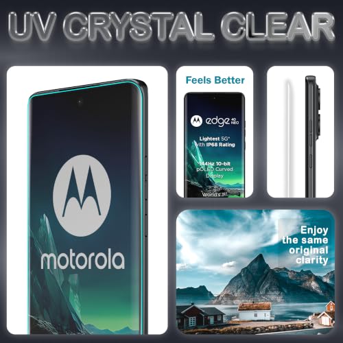Image of ArmourPro 2 Pack Matte UV Tempered Glass for Motorola Edge 40 Neo and Motorola Edge 40 5G, Premium Curved Screen Protector with Anti-Glare Finish, Edge-to-Edge Coverage, Fingerprint Friendly and Case Friendly