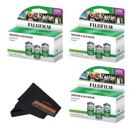 Fujifilm Fujicolor 200 Color Negative Film (35mm Roll Film, 36 Exposures) (9 Rolls (3 Packs))