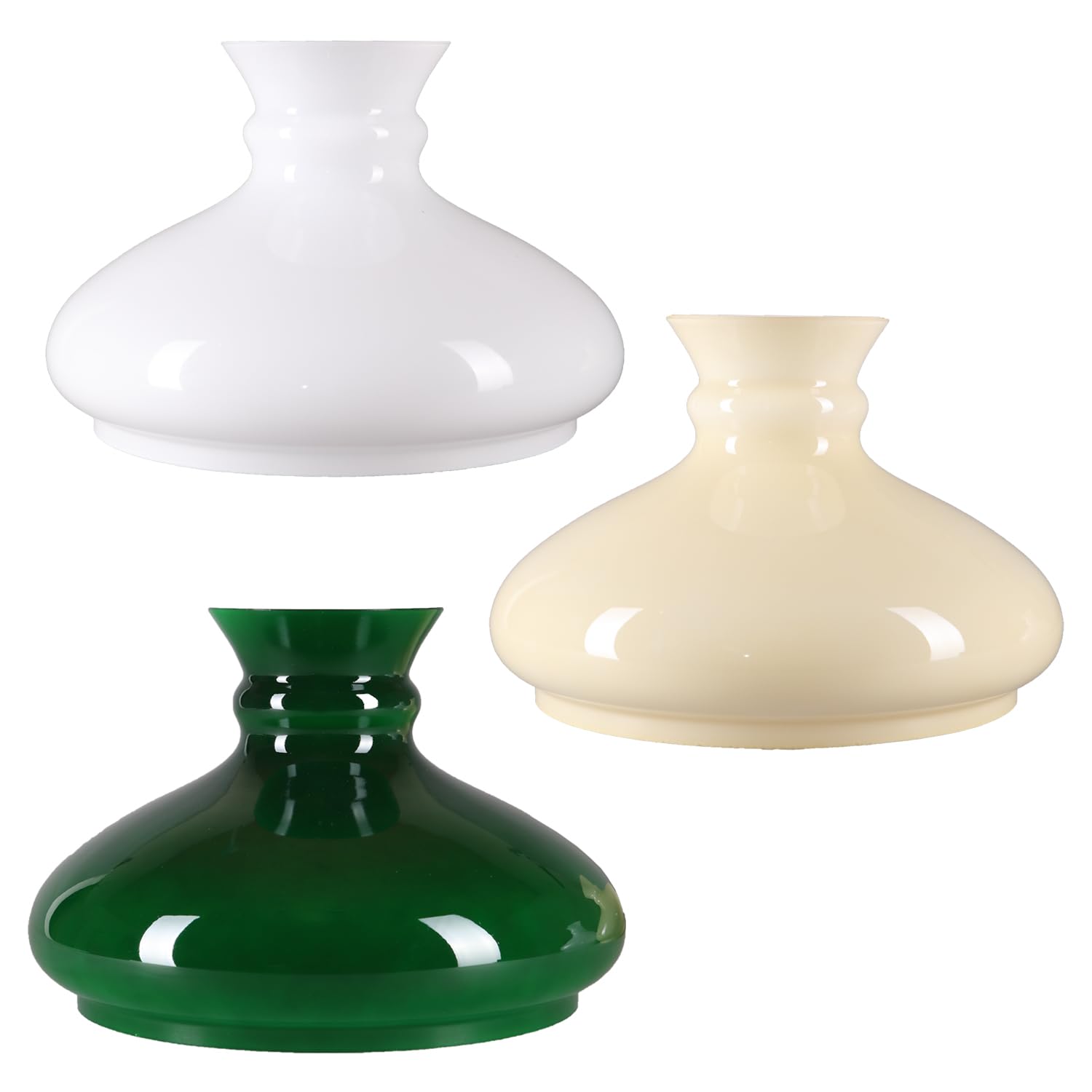 Petroleumglas Lampenglas Ersatzglas opal glänzend Leuchtenglas Ø 230mm,Höhe176mm Weiß