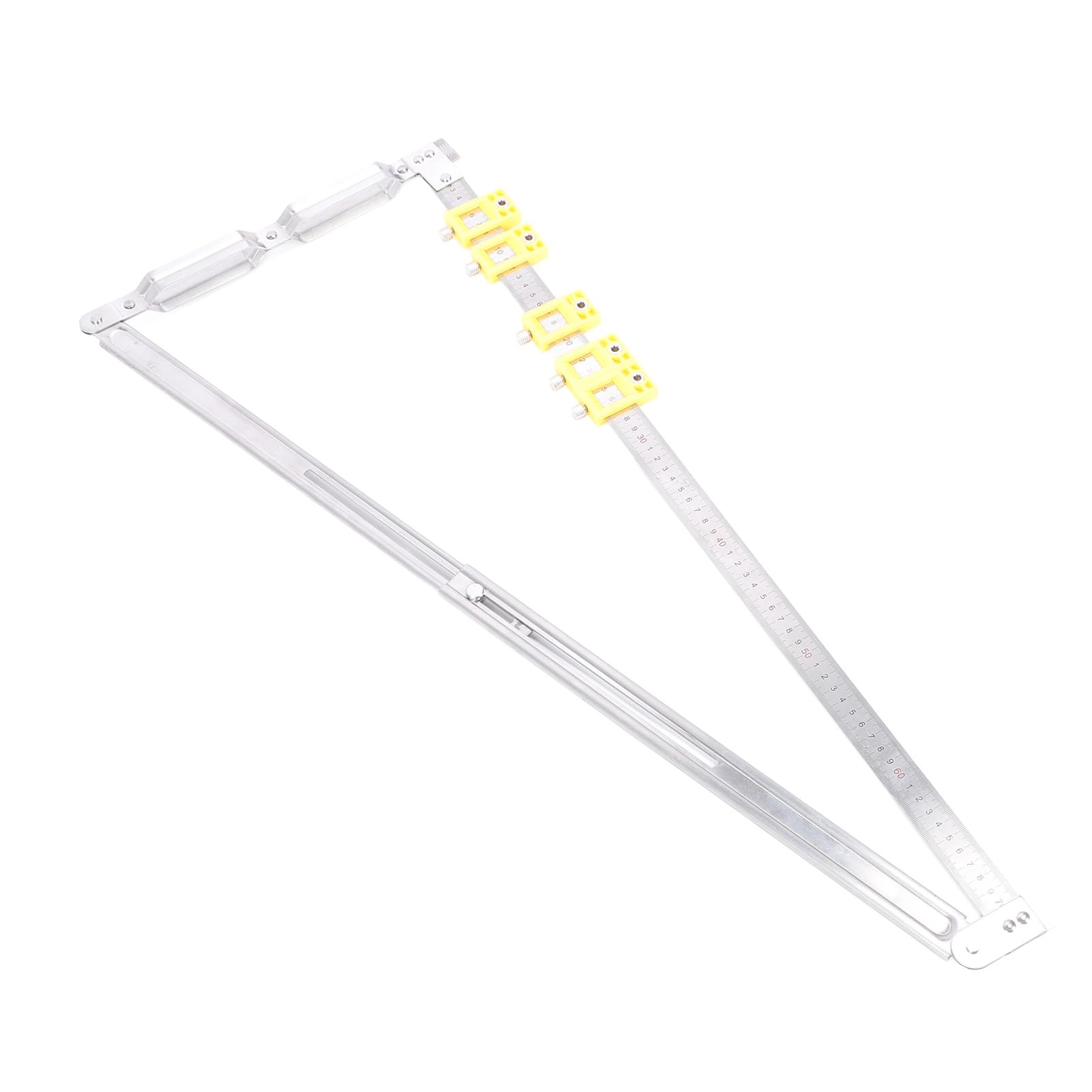 Regla métrica plegable con 5 deslizadores, regla localizadora de perforación de agujeros en acero inoxidable, conector 2 en 1 para carpintería, herramienta de alineación extensible