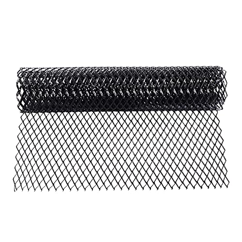 Image of AggAuto Universal 40 inchx13 inch Car Grill Mesh - 100x33cm Aluminum Alloy Automotive Grille Insert Bumper 8x16mm Rhombic Hole, One of the Most Multifunctional Shape Grids Black