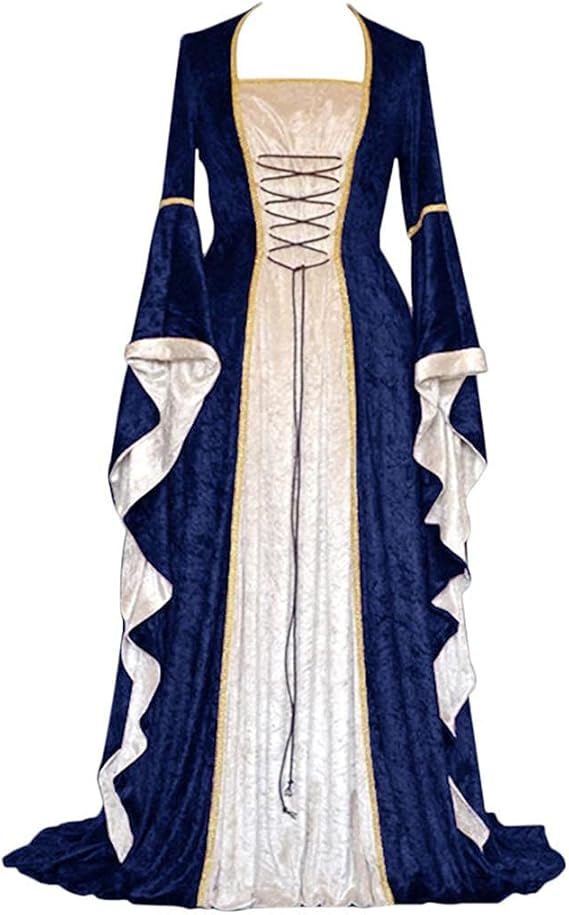 Amazon Co Jp 中世 ドレス Hostinggレディース 中世風衣装 女性 ヨーロッパ系 復古ドレス ワンピース ウエスト 大人用コスチューム ロング ドレス 半袖 お女王様 王女様 ドレス 貴族風 ステージドレス パーティー プリンセス 演奏会 舞台衣装 洋装ワンピース ロング丈