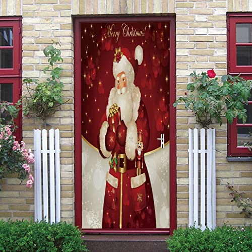 Sticker porte 3D masquant les imperfections pour Noël - 3