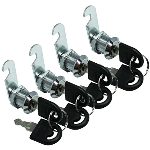 Smbbit 12/19 in (16mm) Cabinet Keyed Cam Locks Cylinder Lock Security Drawer Door Mailbox Cabinet Tool Box Lock (4Pack)