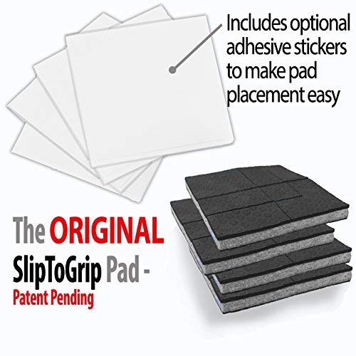 SlipToGrip Furniture Gripper, Stops Sliding Multi Size (4 Pads) - Make 4", 1", 2", etc.- Pre-Scored Multiple Sizes - 3/8" Felt Core - Anti Slip- No Nails,No Glue. Surface Grip Pads