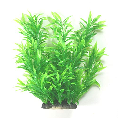 Aquapapa Aquarium Plants Fish Tank Decorations Ornament Plastic Artificial Plant (Green #3-9.5\" h)