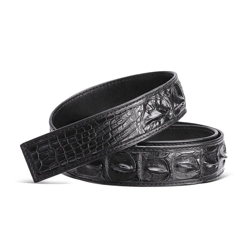 Generic Authentic Exotic Crocodile Skin Men's Waist Strap without Buckle Genuine Real Alligator Leather Male White Belts4