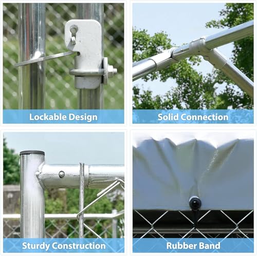 image for HITTITE Extra Large Outdoor Dog Kennel, Anti-Rust Dog Kennel Outside w