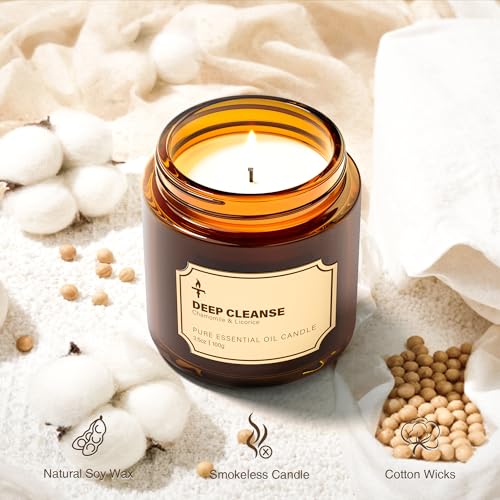 TRINIDa Scented Candles for Living Room, 2 Pack 3.5oz Soy Wax Candles for Home Scented, Deep Cleanse & Tranquil Sense Aromatherapy Candle Gift Set, Relaxation Gifts for Women - Image 3