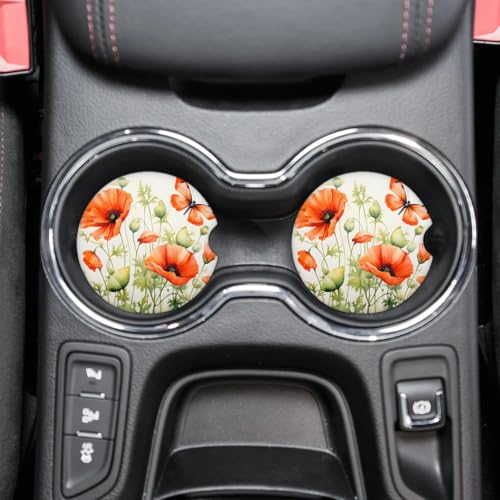Portavasos cerámico universal para auto, 2 piezas miniatura 1