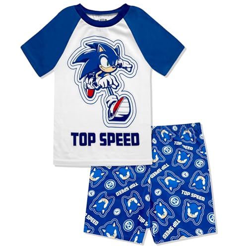 Sonic The Hedgehog Boys Pajama Set 2 Piece - Short Sleeve Top & Shorts Pajama Set - Kids & Toddler Pajamas