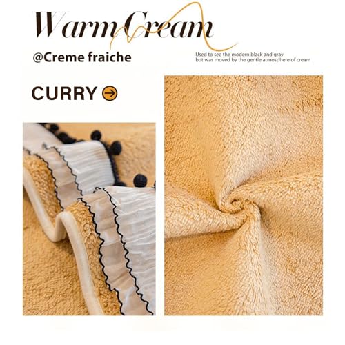 Funda de sofá felpa de 3 plazas para protector seccional en forma L antideslizante curry 3