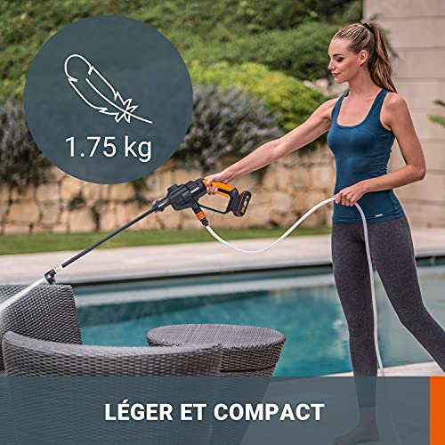 WORX Set Nettoyeur à pression et pulvérisateur portable sans fil Hydroshot WG620E.2 Livré avec batterie et chargeur set - vue 6