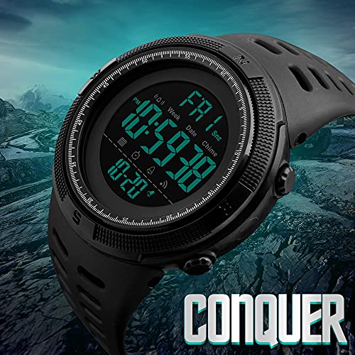 Image of L LAVAREDO Digital Men's Watch (Black Dial Black Colored Strap)