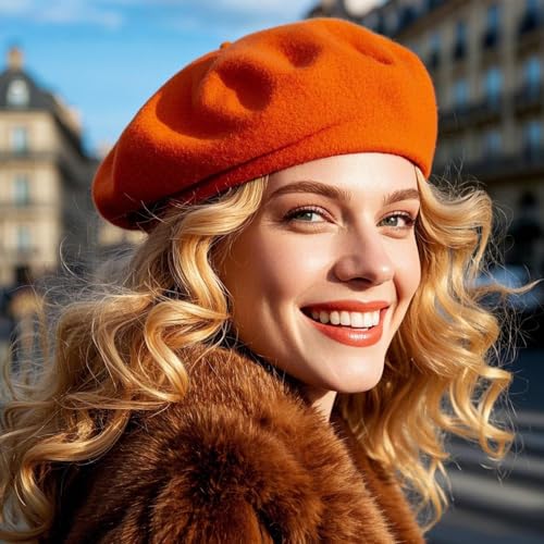 Image of Jolbndcv 6PCS Beret, French Beanie, Outdoor, Winter, Fashion Lady Hat | One Size Fits Most,Solid Color,Stretchable,for All Season