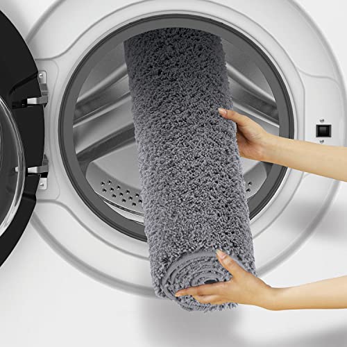 Image of Obsessions Ultra-Absorbent Quick-Dry Bath Runner | 1400 GSM Polyester | Soft, Non-Slip & Fast-Drying Bathroom Rug for Safety & Comfort | 60 x 150 cm | Grey