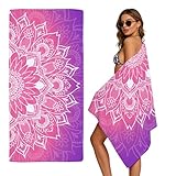 TiLegen Microfiber Mandala Purple Pink Beach Towels 71x35 Inch Sand Free Quick Dry Lightweight Flamingo Beach Pool Cruise Travel Essentials for Adults Kids (1,)