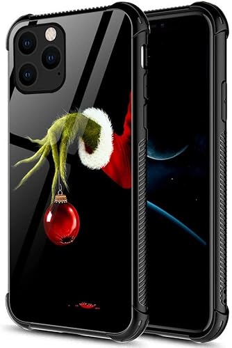 DJSOK Funda para iPhone 13 Pro Max, diseño de Feliz Navidad en manos verdes para iPhone 13 Pro Max de 6.7 pulgadas