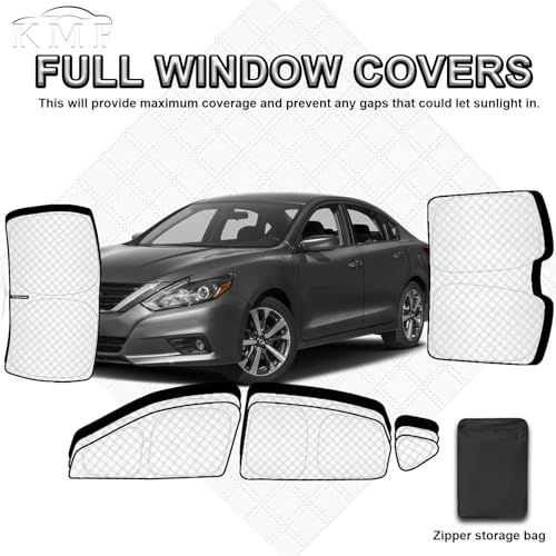 Image of KMF Windshield Sun Shade Replacement for Nissan Altima Accessories 2013-2018, Side Window Sun Shade Cover Sun Visor Shield Cover,Rear Window Sunshades for Camping /Baby UV Block and Privacy Protect