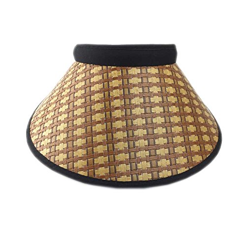 Weave Straw Push On Sun Visor Sun Hat Sun Protection Sport Outdoor Travel (Brown)