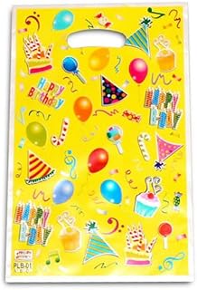 10-50 bolsas de regalo impresas con lunares, bolsa de plástico para dulces, fiesta infantil, niño, niña, fiesta de cumpleaños, suministros de decoración, color amarillo, 50 unidades, 16,3 x 25,5 cm