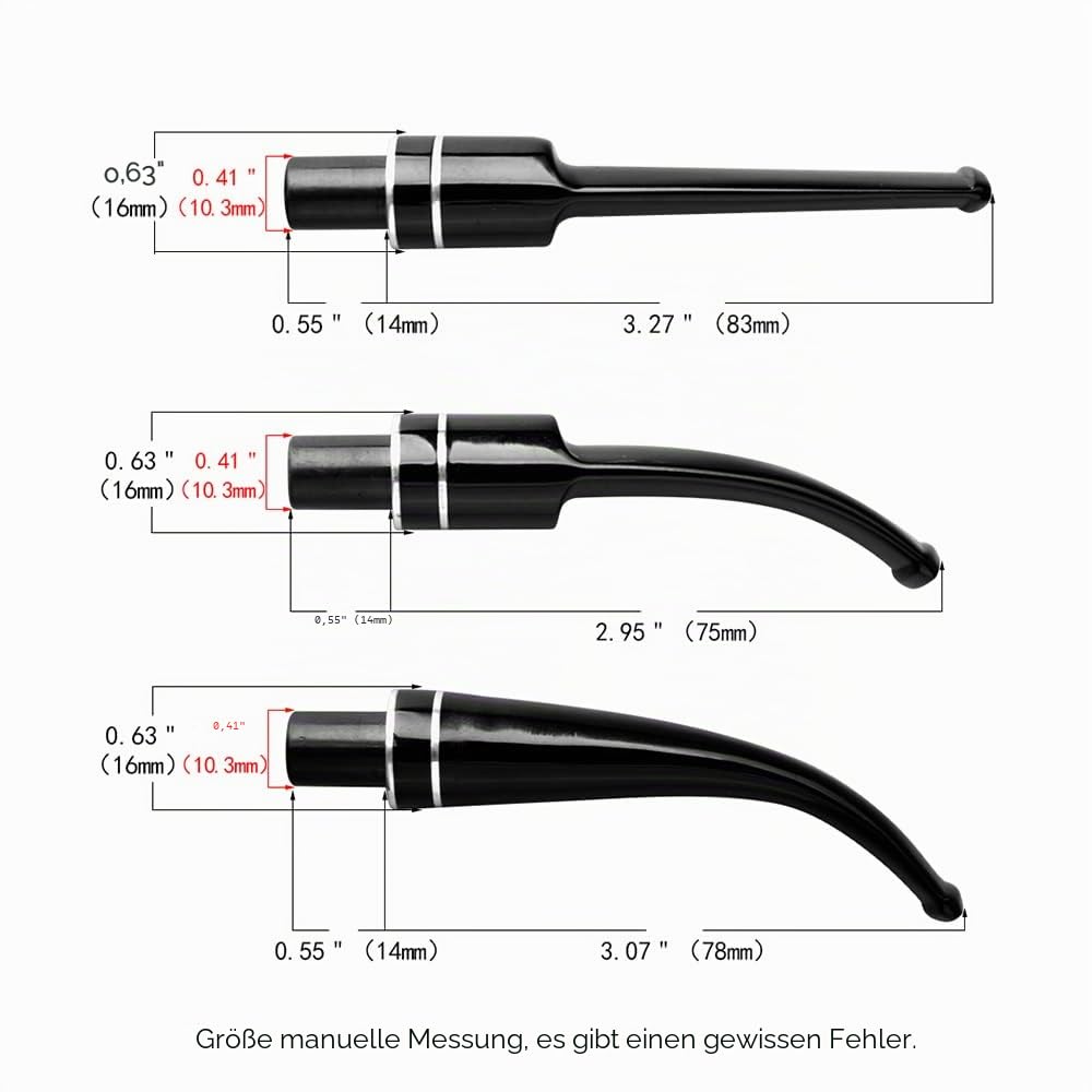 MUXIANG Rohrstiel-Ersatz, gebogenes Sattel-Mundstück, Kombination, Doppelring, Dekoration, passend für 9 mm Kohlefilter BE0042/52/67
