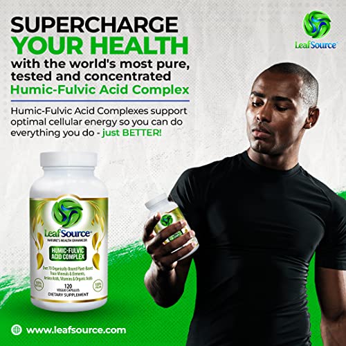 Leafsource Humic And Fulvic Acid 120 Vcap, Trace Minerals, More Natural Humic To Fulvic Acid Ratio Than Shilajit, Supports Energy, Immune, Gut Health, Joint Health, North American Harvested #TOP6