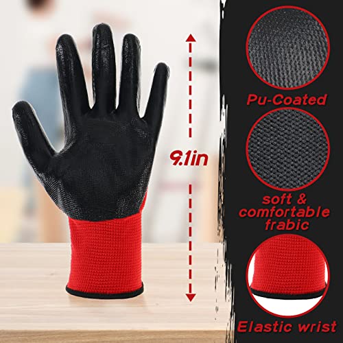 Potchen WE-POTCHEN-263998 36 Pairs Black And Red Nitrile Coated Work Gloves thumb #1