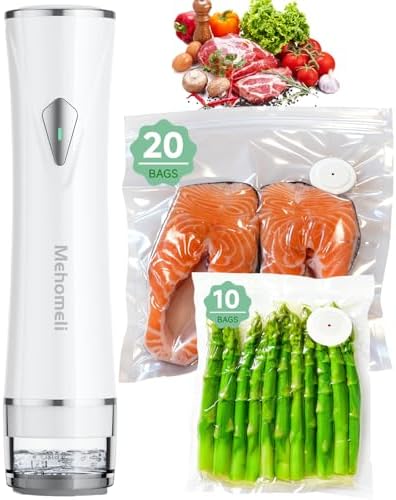 Compact Vacuum Sealer for Food (Vacuum Sealer Machine + 30 Reusab...