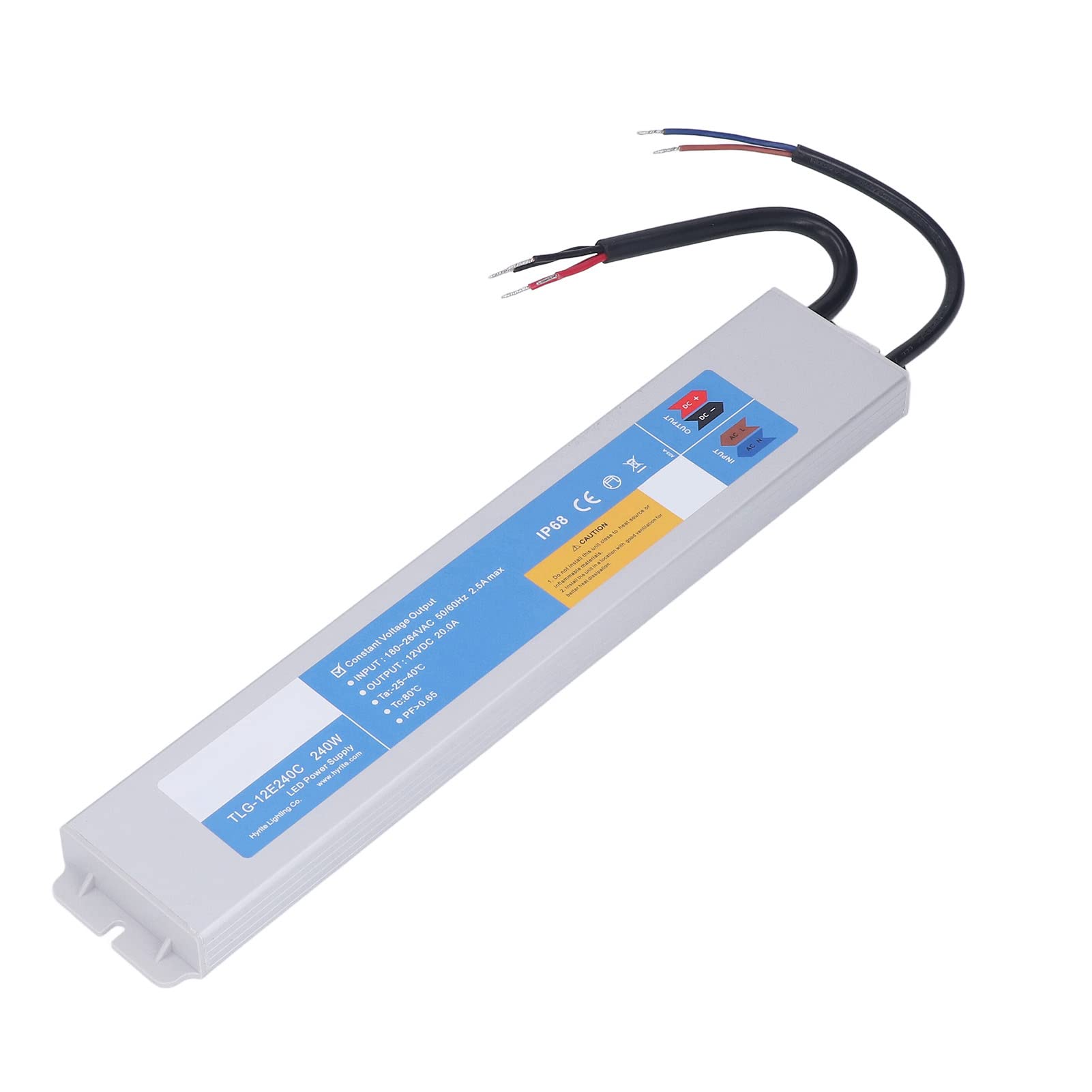 Cocoarm Alimentatore LED Driver LED Impermeabile Convertitore CA-CC in Alluminio Da 240 W Da 180 a 264 V CA IP68 5 modalità di Protezione per Scatola Luminosa a Strisce Illuminazione Esterna (DC12V)
