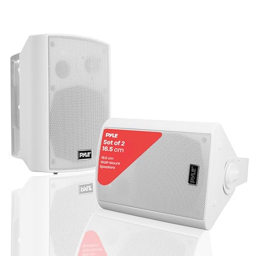 Pyle Outdoor Wall-Mount Patio Stereo Speaker - Waterproof Bluetooth Wireless & No Amplifier Needed - Portable Electric Theater Sound Surround System for Home Party Cabinet Enclosure by Pyle - Used condition - CA$134.38