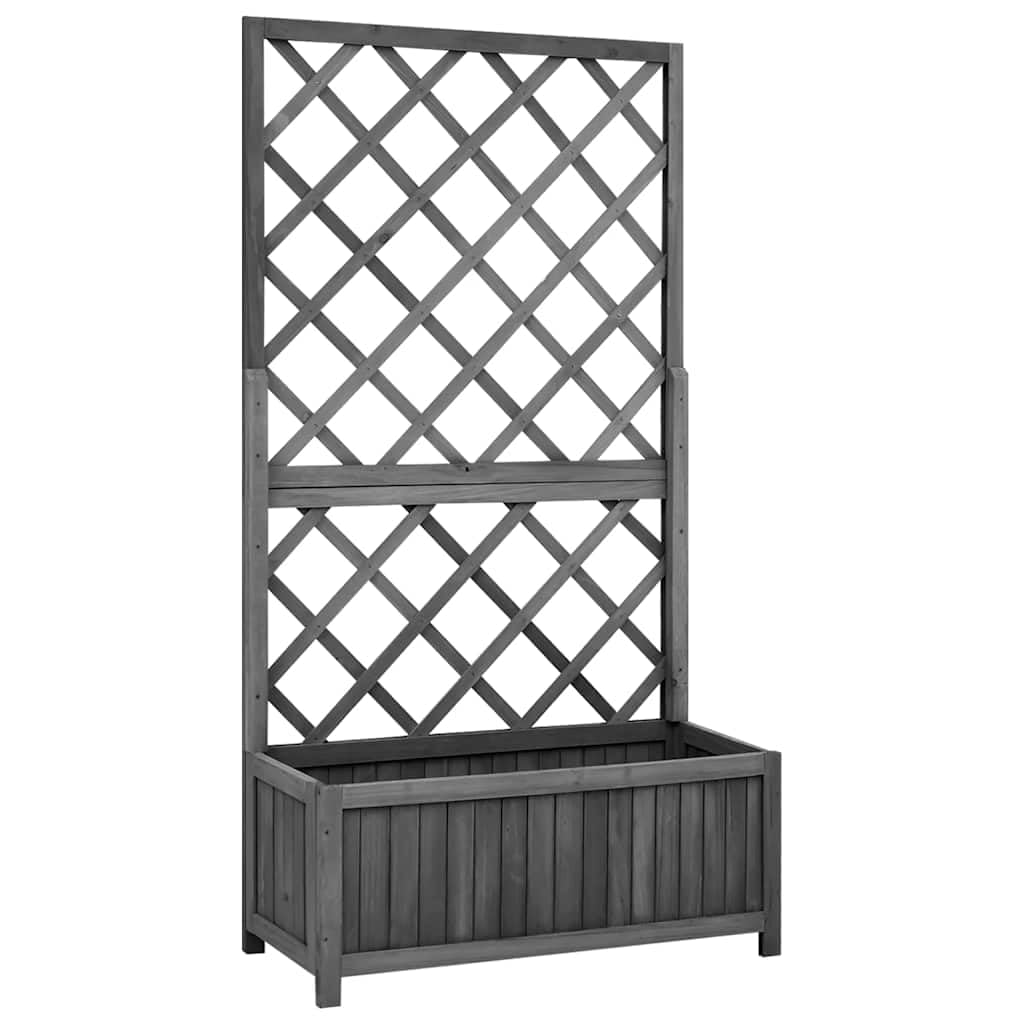 Pergola ogrodowa ze skrzynką na kwiaty, czarna, z litego drewna jodłowego, 70 x 30 x 135 cm, odporna na warunki atmosferyczne i mrozoodporna, podpora dla roślin pnących, donica na balkon