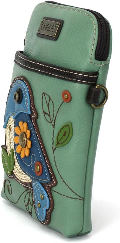 CHALA Bird Collection Cell Phone Crossbody Purse-Women PU Leather/Canvas Multicolor Handbag with Adjustable Strap - Image 3
