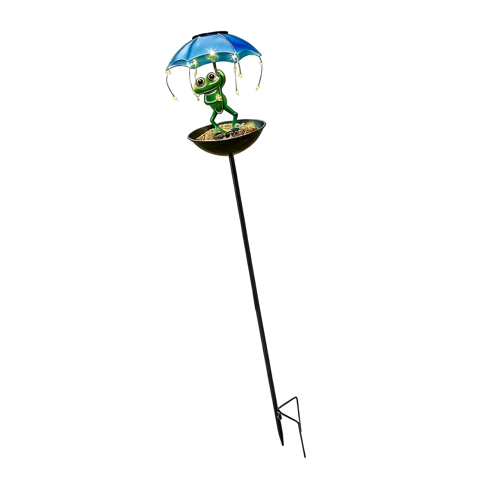 YWLUUOO Solar Hummingbirds Feeders and Frogs Figurine Light with Umbrellas for Garden Paths Decoration Automatic Solars Light