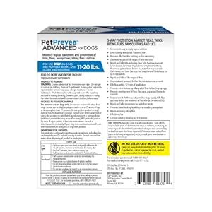 Advanced for Dogs | Repels & Kills Fleas, Ticks & Mosquitoes | Convenient & Easy to Apply | Fast-Acting & Long-Lasting | For Dogs 11 to 20 lbs – 4 Doses