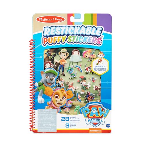 Melissa & Doug, Paw Patrol Adesivi Morbidi, 28 Adesivi Riutilizzabili, Bambini E Bambine 4-6 Anni - Viaggio Nella Giungla, Fantastica Avventura