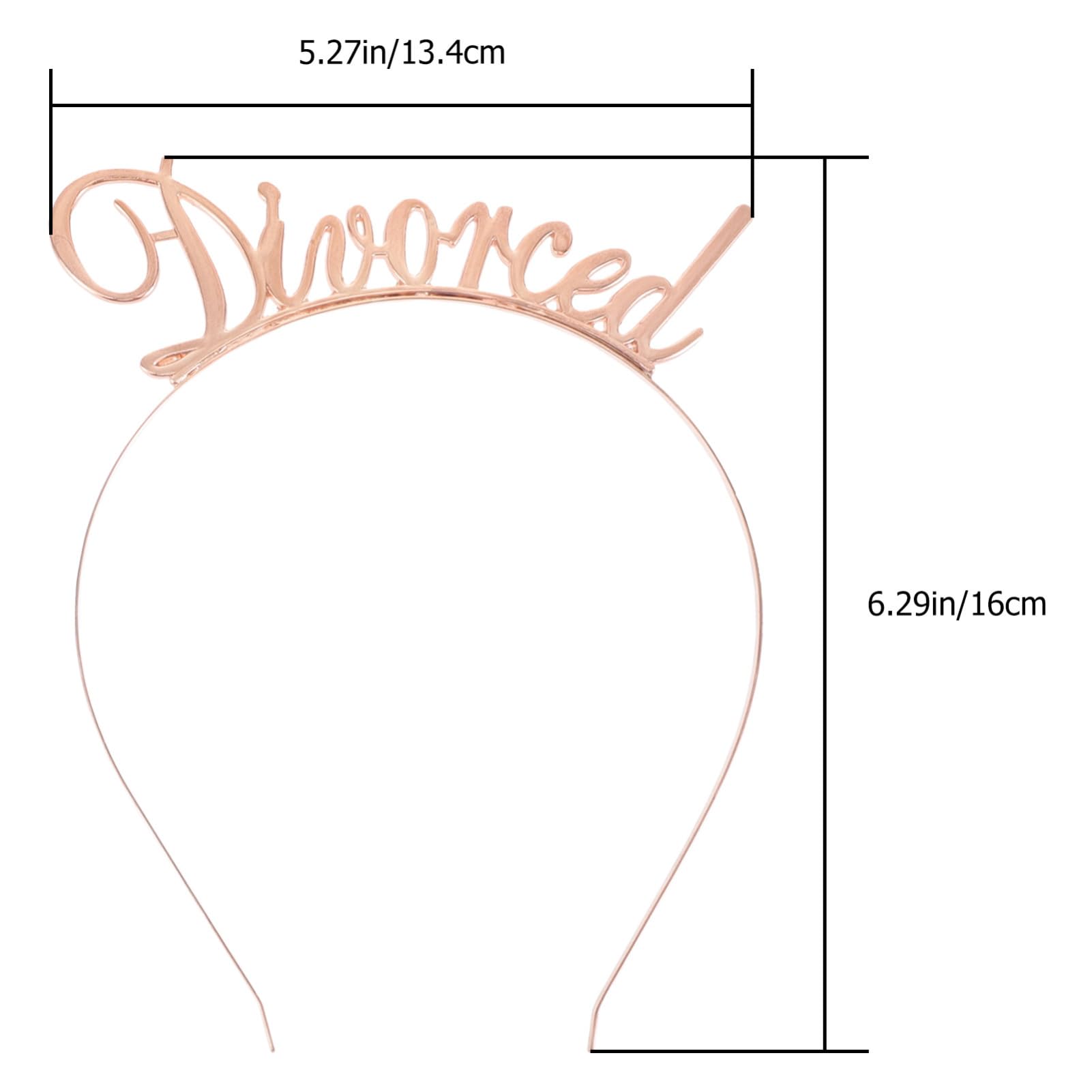 DEARMAMY Divorced Party Headband Letter Hair Hoop Gold Alloy Elastic Hair Band for Women Themed Celebration Accessories - Image 2
