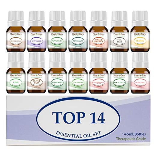 Essential Oil Set 14-5 ml Therapeutic Grade 100% Pure Frankincense, Lavender, Peppermint, Rosemary, Orange, Tea Tree, Eucalyptus, Grapefruit, Lemon, Lime, Clove, Spearmint, Lemongrass, Cinnamon